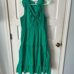 J.Crew factory, green sundress, small stain